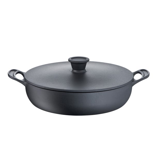 Jamie Oliver by Tefal Casserole de 30 cm en fonte émaillée de première  qualité avec couvercle en fonte