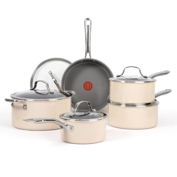 T-FAL T-fal Excellence Reserve Ceramic 10-Piece Cookware Set, Ceramic  Non-Stick C470SA74