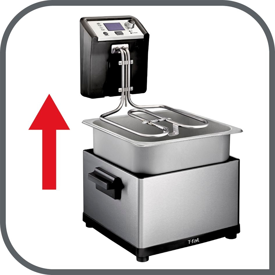 4-Liter T-fal Triple Basket Deep Fryer with Stainless Steel Removable Pot and Professional Heating Element 4.2 Qt Stainless Steel 